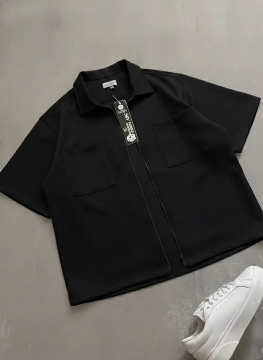 Korean Full Zip Oversized Shirt