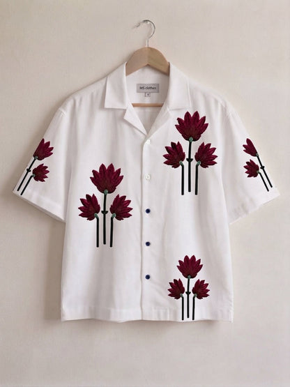 Men’s Printed Cotton Drop Shoulder Shirt